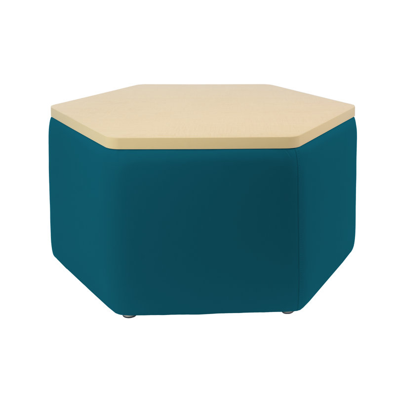Table de repose-pieds hexagonale Pro Series, Bleu sarcelle / beige