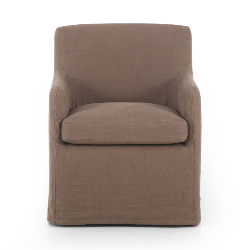 Chaise avec accoudoirs rembourrée Meera