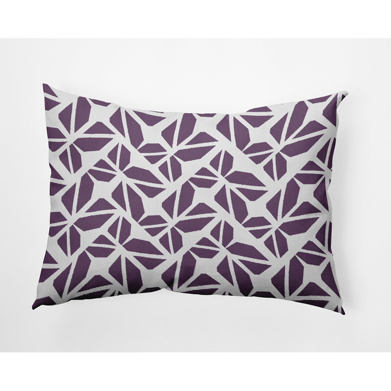 Geometric Outdoor Reversible Throw Pillow, Larkspur