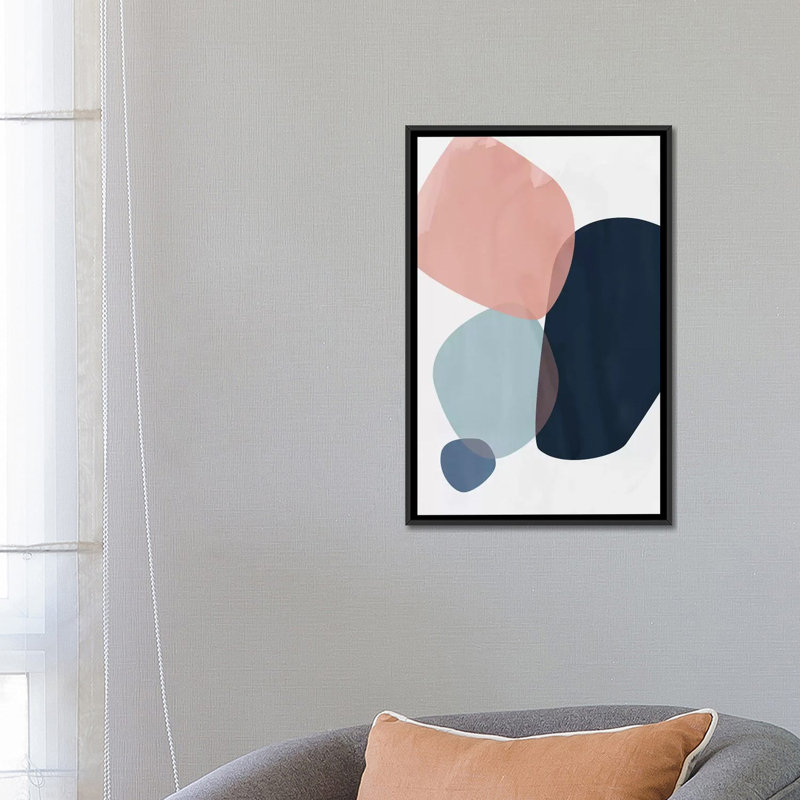 «graphic cl. "h" , impression sur toile, H 26 po x l 18 po x P 1,5 po, Toile avec cadre noir, Pas de tapis