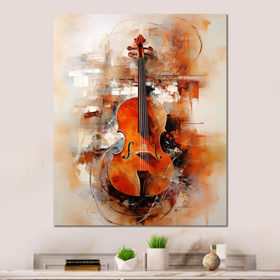 Violon mandoline Melody Sienna Serenade I - musique, reproduction d'art murale en métal