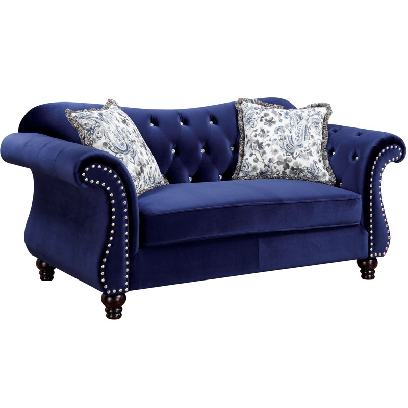 Causeuse Tabitha, Mélange de polyester bleu
