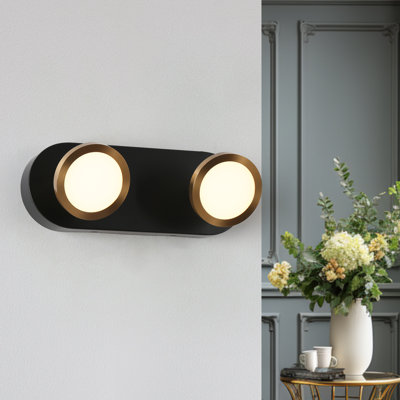 Éclairage pour salle de bain à 2 lumières DEL noir / laiton à intensité variable Essinger