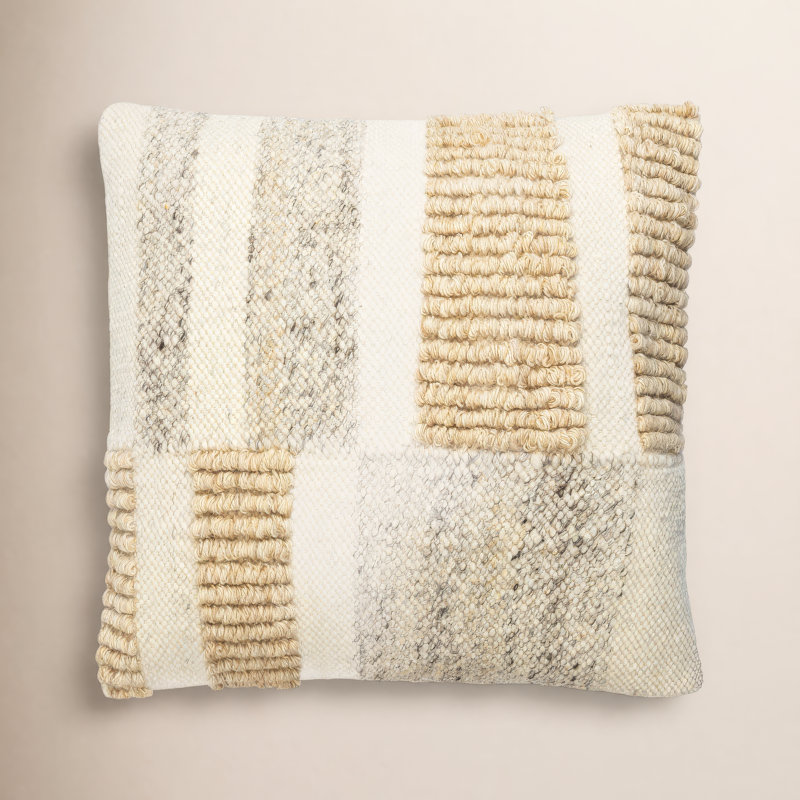 Housse de coussin carré en mélange de laine Sand Dunes, H 22 po x l 22 po
