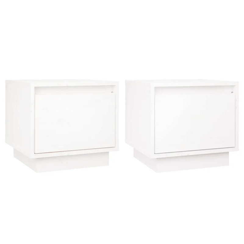 Gjinovefa 35cm W Solid Wood Bedside Table, White