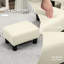 Petit tabouret de repose-pieds beige en lin