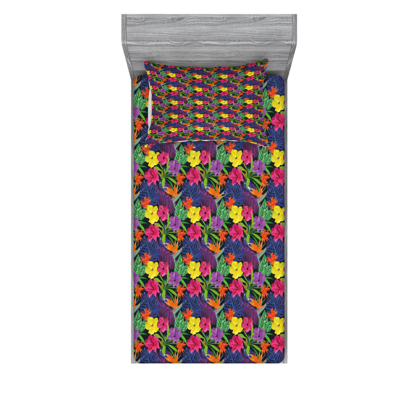 Ensemble de draps colorés, Ensemble de draps pour lit simple TG avec drap-hou