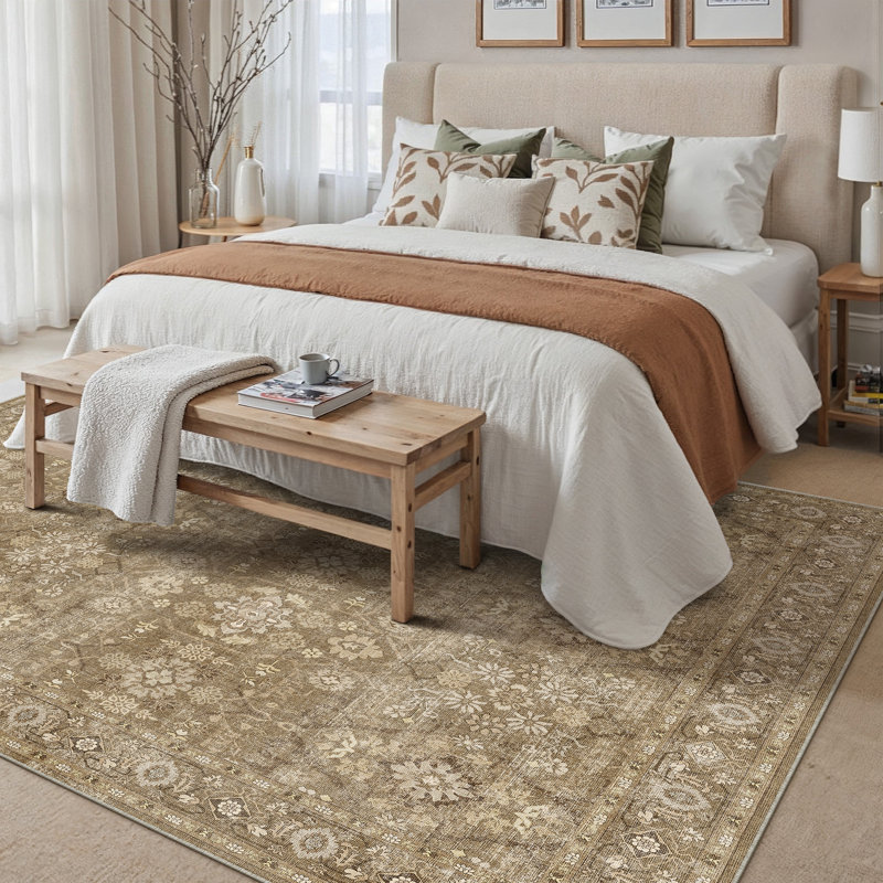 Havenly Weave Vintage Roll Rug with Machine Washable & Non-Slip Backing, Rectangle 6' x 9'