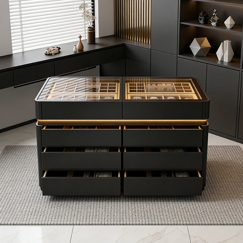 Armoire à bijoux simple 59,06 po avec plusieurs tiroirs pour le rangement