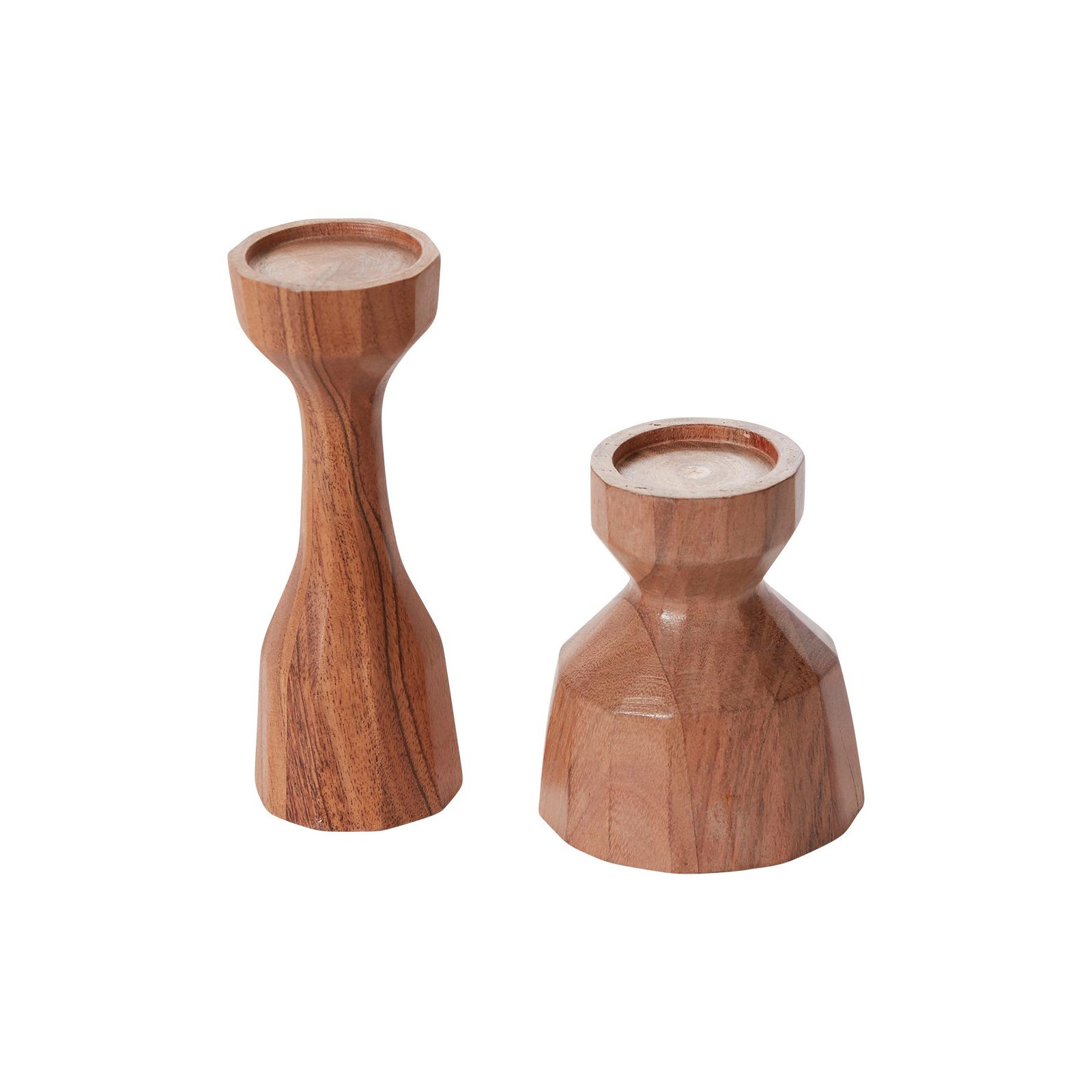 Habra 6" Wood Tabletop Candlestick