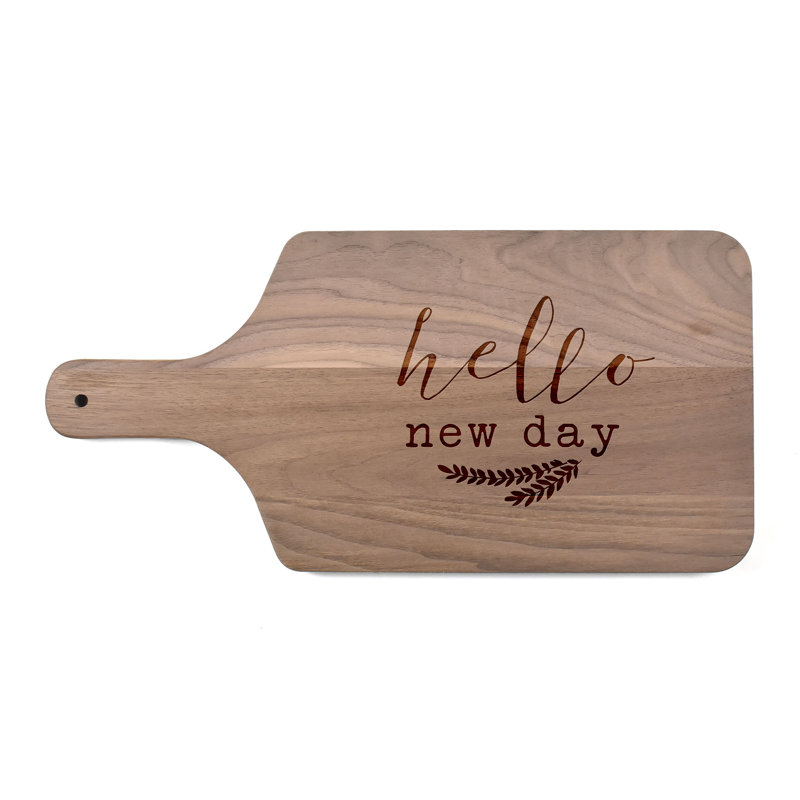 Hello New Day Paddle Cutting Board, Walnut