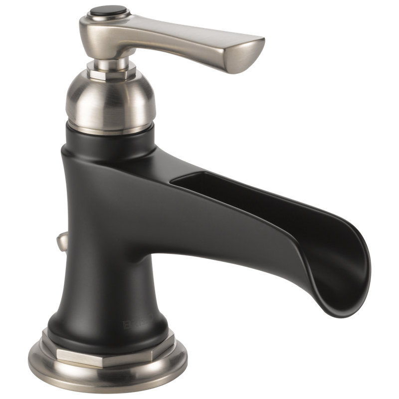 Rook® Single Hole Bathroom Faucet with Drain Assembly, Luxe Nickel/Matte Black, 1.5 GPM