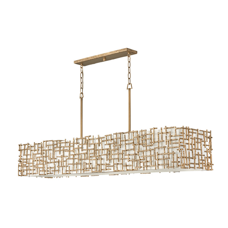 Farrah 10 - Light Rectangle Chandelier, Burnished Gold