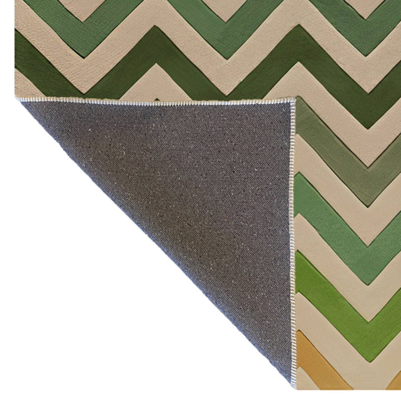 Light-Themed Multi-Colored Zigzag Geometric Patterned Modern Decorative Rug, Rectangle 5'1.02" x 7'6.55"