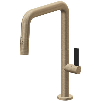 Pull-Down Kitchen Faucet With Button Sprayer - Quad Spout