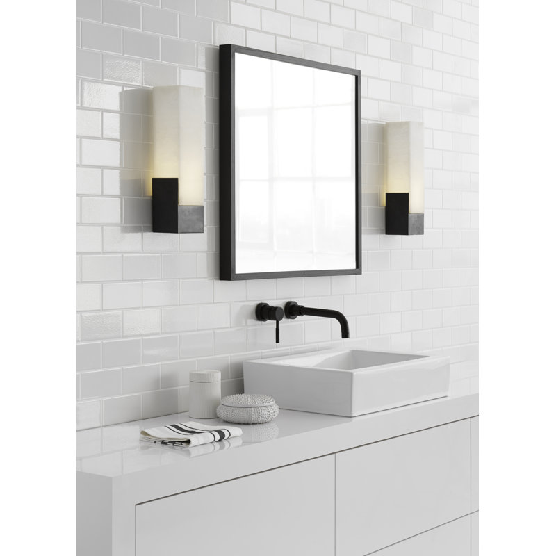 Kelly Wearstler Covet Tall Box Bath Sconce, Polished Nickel
