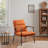 Fabric Upholstered Accent Armchair With Metal Frame And Wooden Armrests-118866582