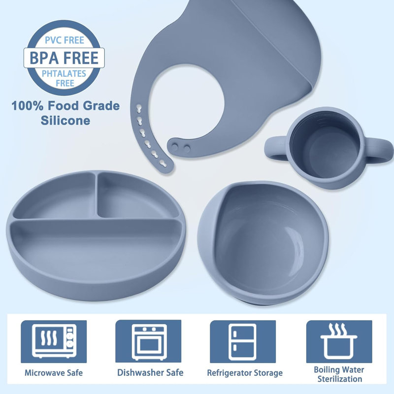 Ensemble 14 pièces d'alimentation en silicone pour bébé
