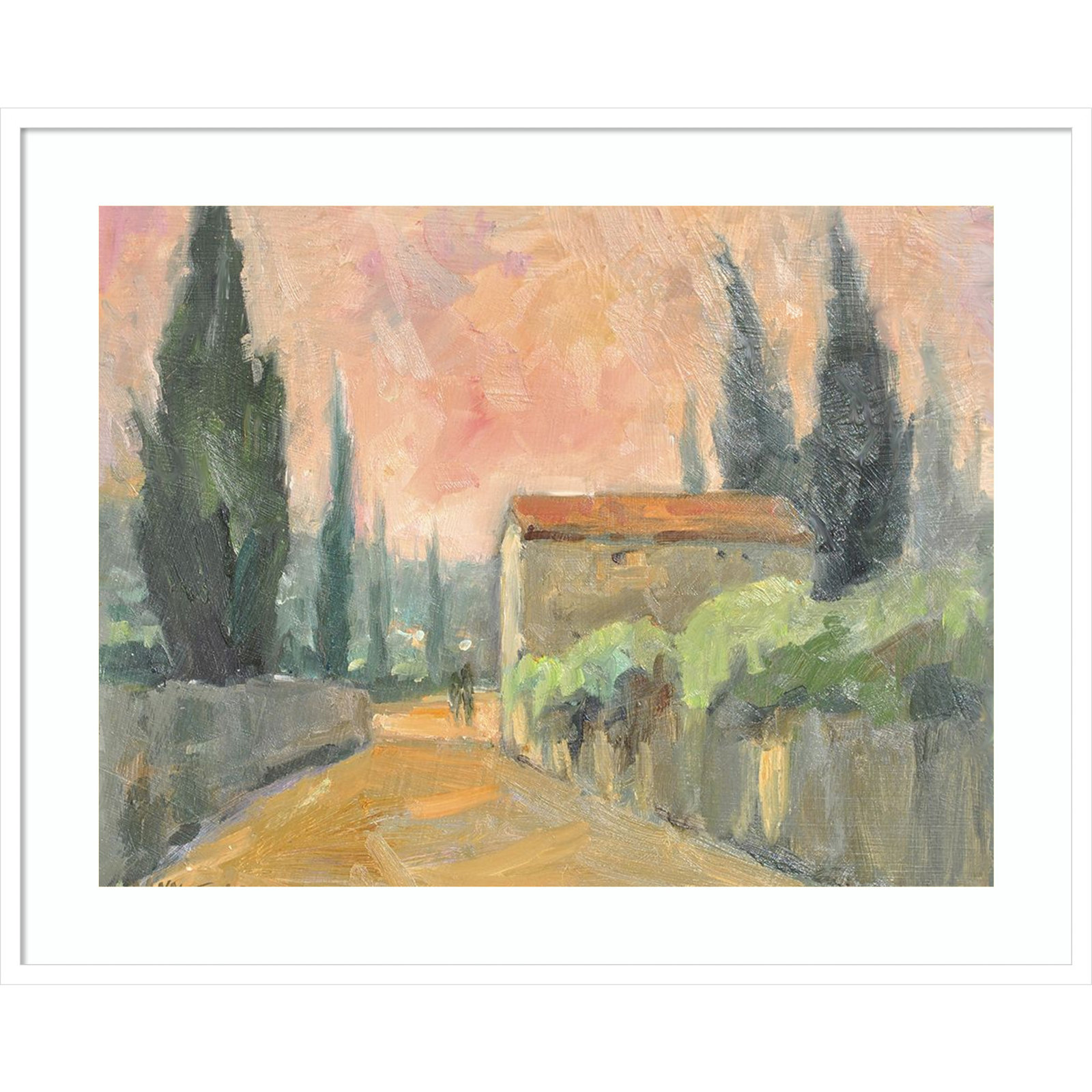 Tuscan Farmhouse Print, White, 33" H x 41" W