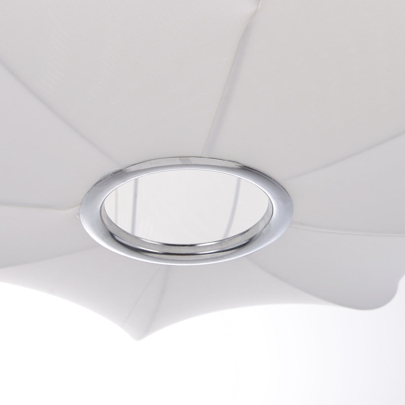 Luminaire suspendu blanc minimaliste en tissu pour le salon, H 7,87 po x l 15,75 po x P 15,75 po