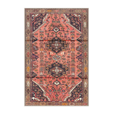 Tapis à motif oriental rouge / brun