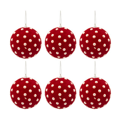 D3.9" Christmas Ball Ornaments, Decorative Hanging Ball Christmas Tree Ornaments For Holiday Party Decorations, Set Of 6