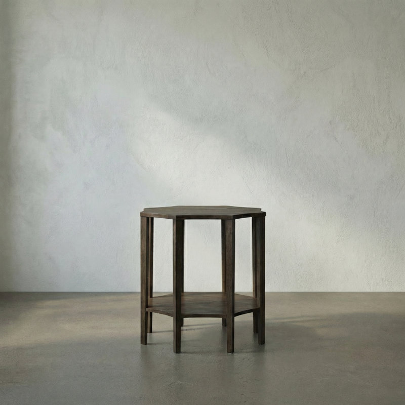 Ariana Solid Wood End Table, Ebony Walnut