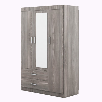 3-Doors Wooden Wardrobe Storage for Bedroom