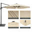 Parasol de patio extérieur en porte-à-faux à lumière DEL 11 pi avec manivelle et poids inclus Winon, parasol de piscine toutes saisons pour terrasse-50542028