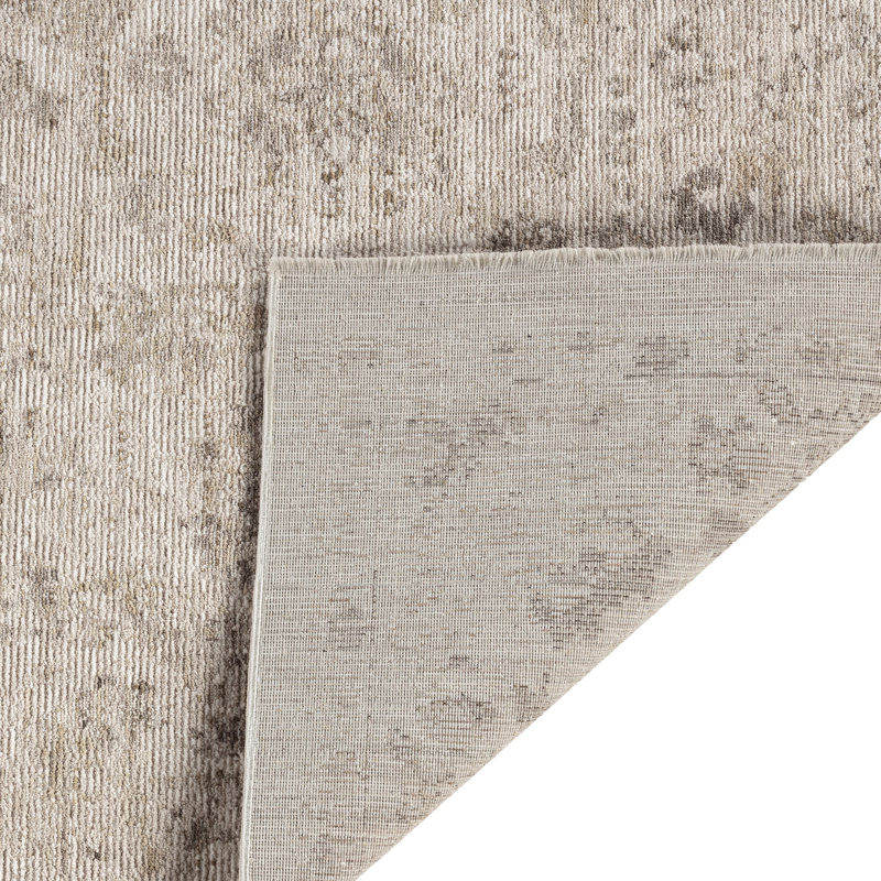 Sealy Easton Floral & Botanical Distressed Vintage Turkish Beige Area Rug with Fringe , 2' x 3', Brown, Rectangle 2' x 3'
