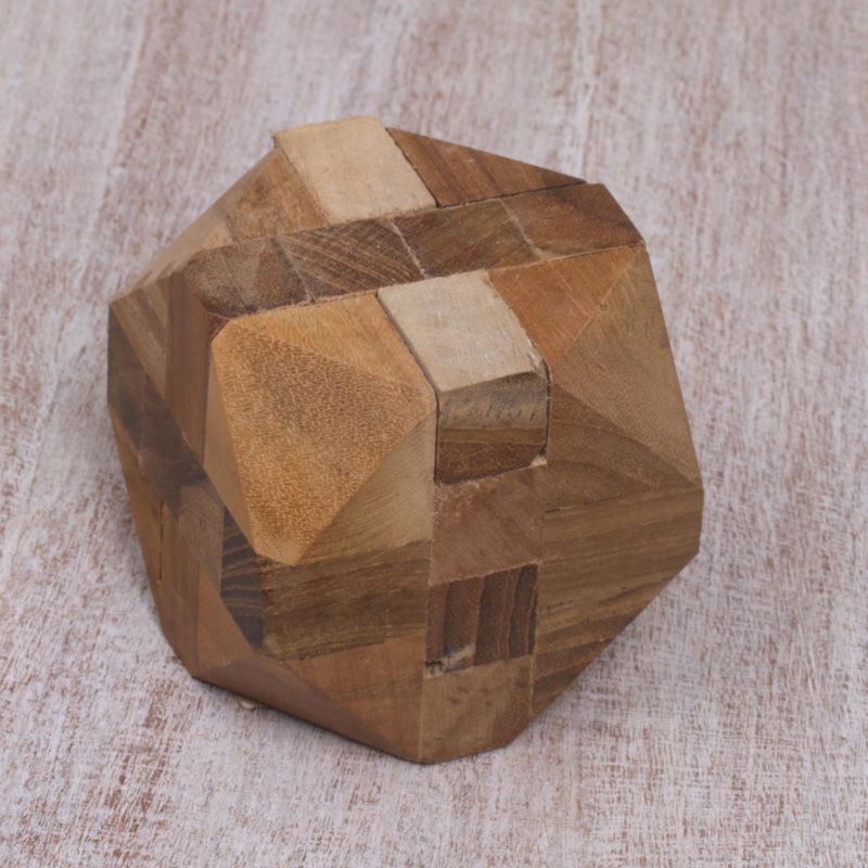 Jeu de casse-tête en bois de teck