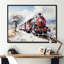 Rouge et blanc, magnifique train de campagne - train, art mural-308332996-308332997