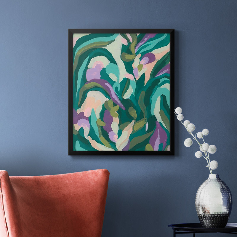 Jungle Wave I, toile encadrée de qualité supérieure - prête à être accrochée, Argent, H 24 po x l 20 po