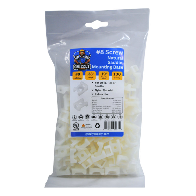 Saddle Mount #8 Screw 100/bag, Natural