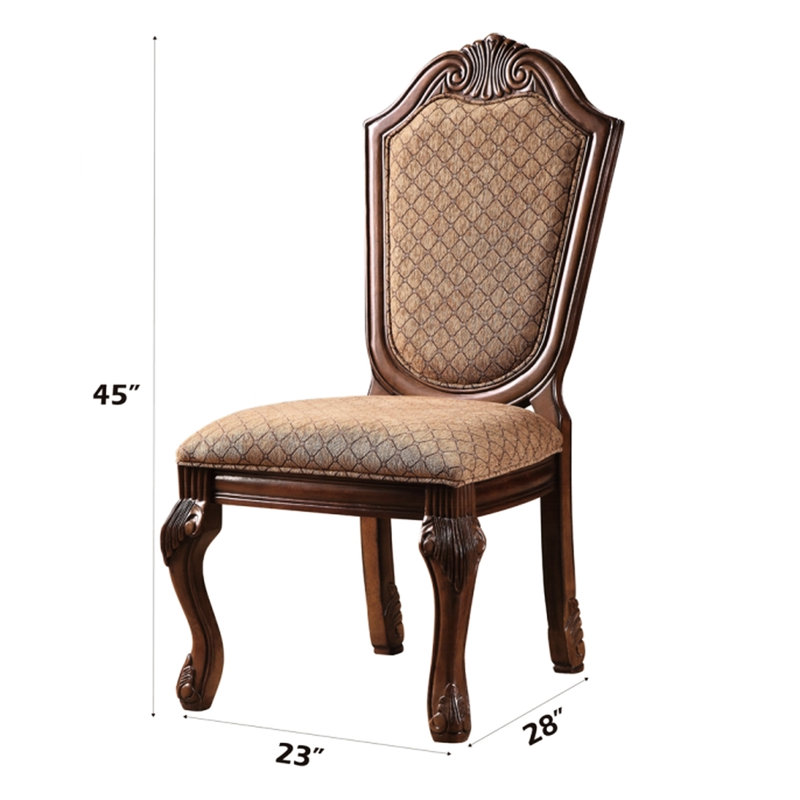 Chaise d'appoint De (2) - Détails de résine de finition cerisier rembourrée, profondeur de produit de 28 po, rembourrage en mousse, capacité de 220 lb