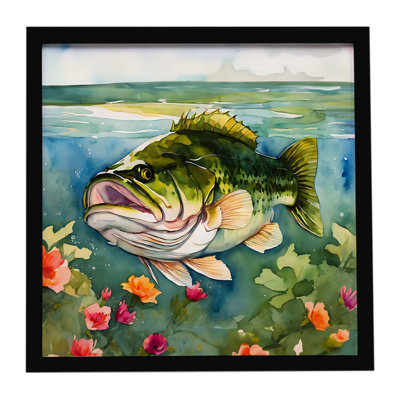 Largemouth Bass Framed Metal Print