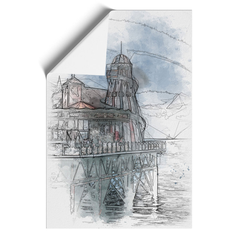 Brighton Pier Sketch - Frameless Print, 42cm H x 30cm W x 0.1cm D