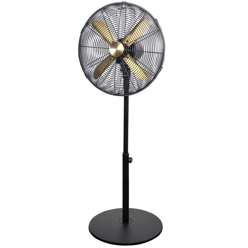 Russell Hobbs 16” Scandi Pedestal Fan, Matte Black/Brushed Gold