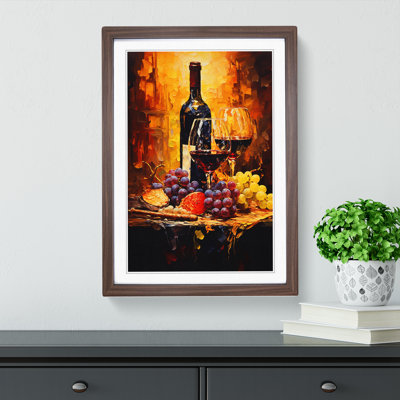 Wine Tachisme - Single Picture Frame Print on Wood