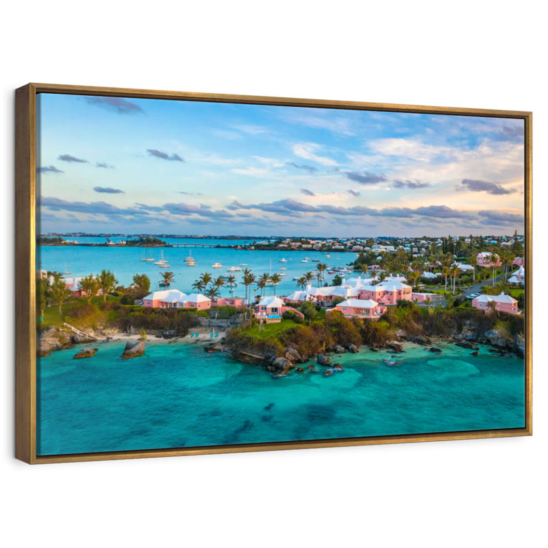 Bermuda Vanna House, Cadre flottant doré, 43 po x 29 po