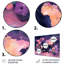 Carte mauve rose du monde Blooms II-107192219-107192222