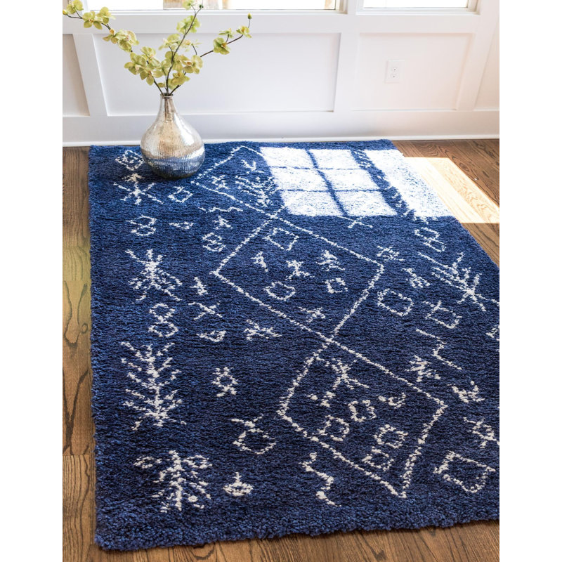 Paquette Geometric Shag Area Rug, Rectangle 122 x 183cm