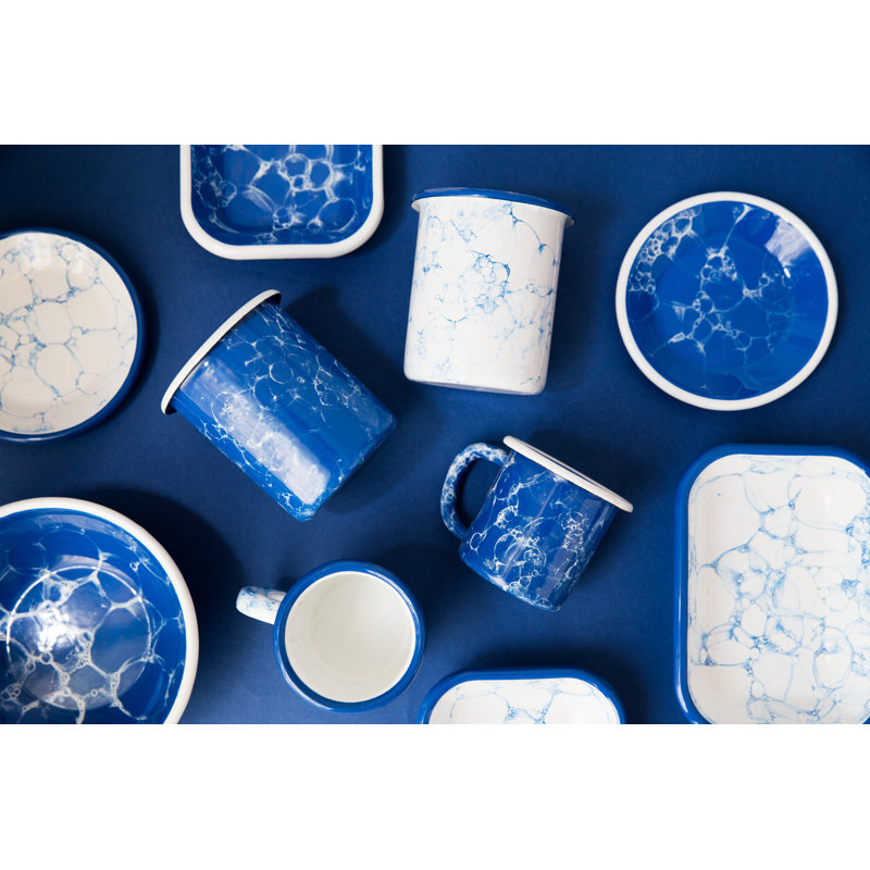 Betterton Enamelware Mug, Cobalt Blue/White