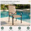 Ensemble de salle à manger 9 pièces pour terrasse - Comprend 8 chaises de salle à manger et une table en métal avec trou pour parasol - 8 places pour la cour, la piscine, le balcon et le jardin, brun-474009439