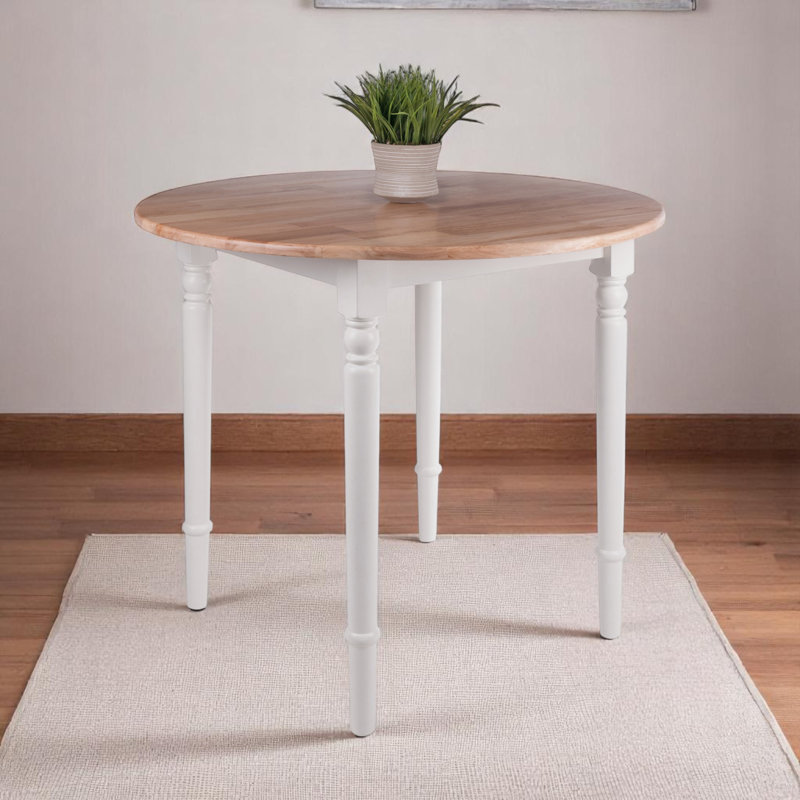 Skyler and Double Drop Leaf Dining Table, Natural, White