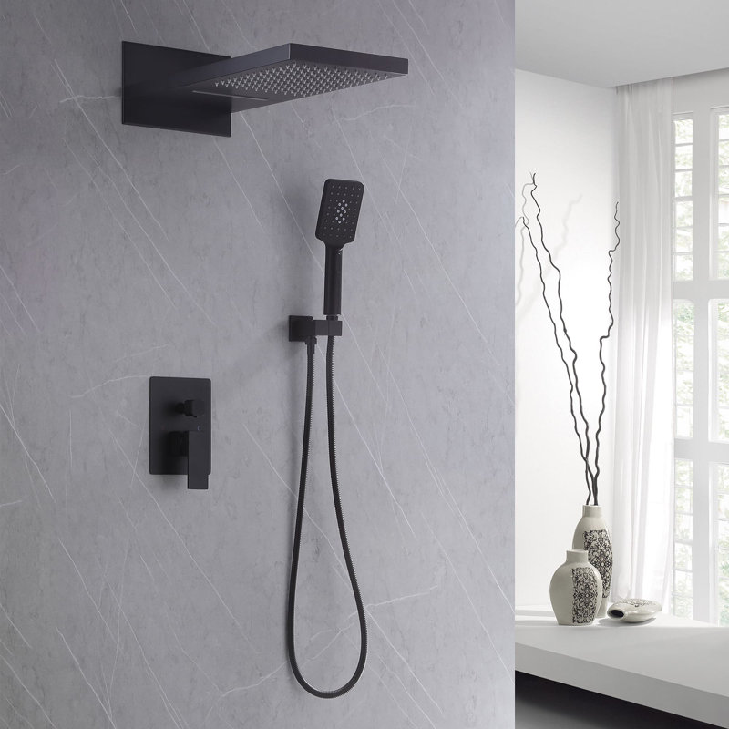 Robinet de douche avec soupape brute et inverseur, Noir mat