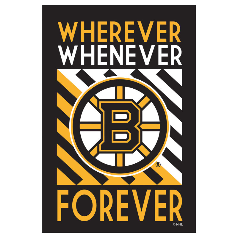 Drapeau de maison en polyester Deeric 0,05 x 4 po, Bruins de Boston