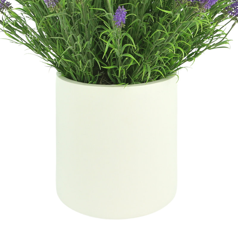 Lavender Floral Arrangement In A Ceramic Pot With A Saucer, 25" H x 25" W