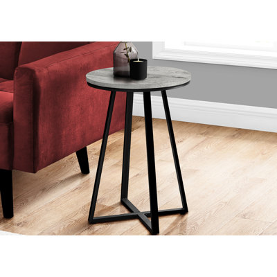 Table d'appoint contemporaine en gris et noir - idéale pour le salon, la chambre à coucher, le stratifié rond élégant et les matériaux métalliques