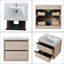 Meuble-lavabo mural simple 24 po avec comptoir en céramique Klaine-339328784